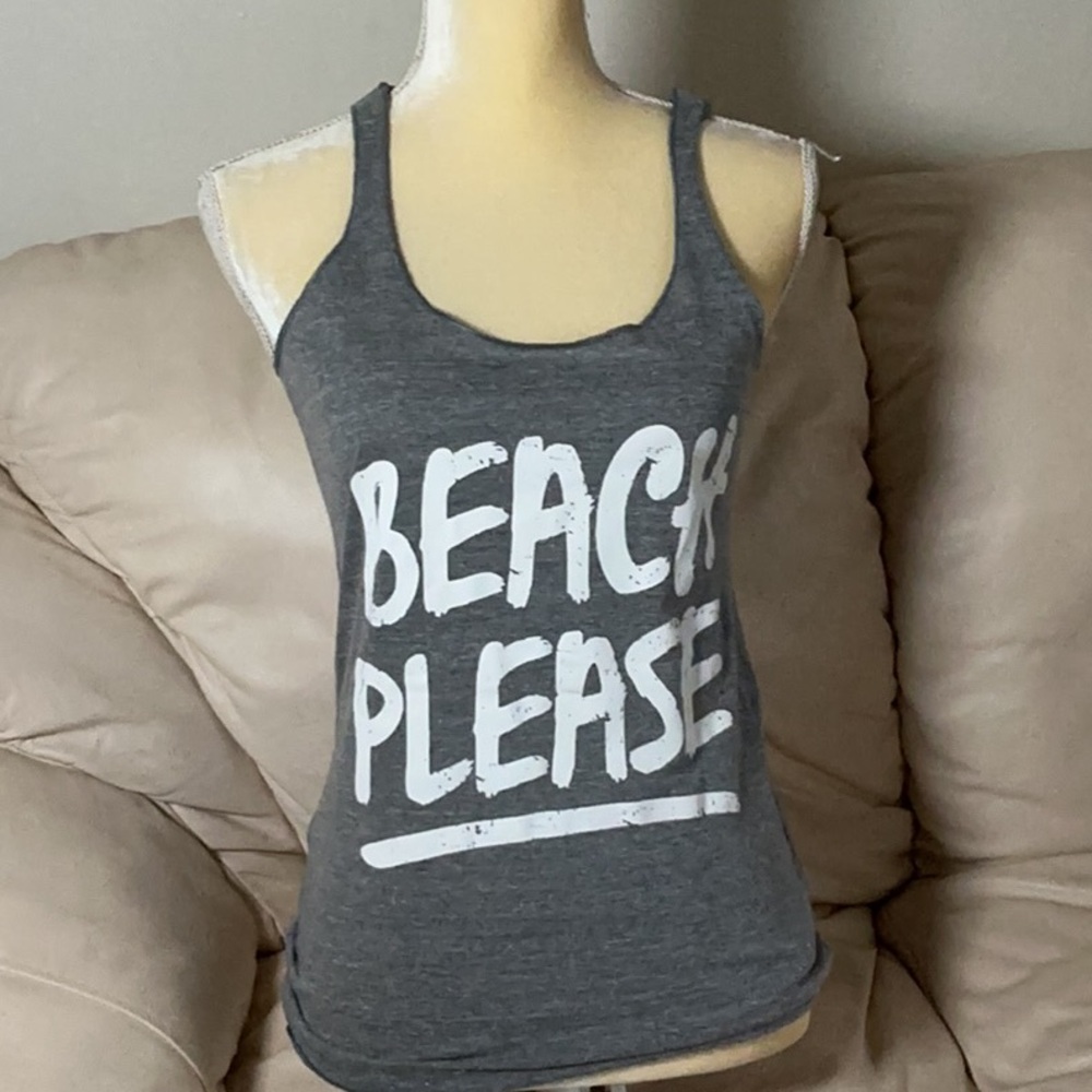 Gray Beach Please Tank Top